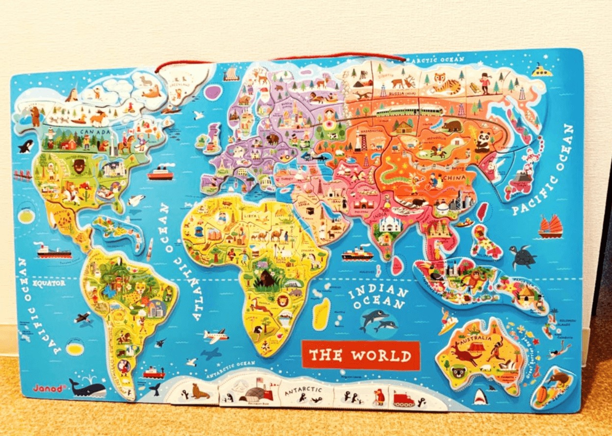 おしゃれな木製世界地図パズル Janod ジャノー パズルワールドマップ
